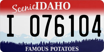 ID license plate I076104