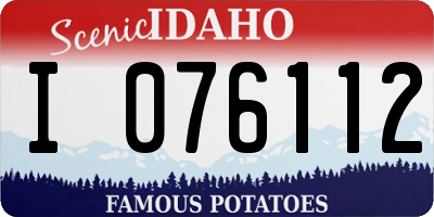 ID license plate I076112