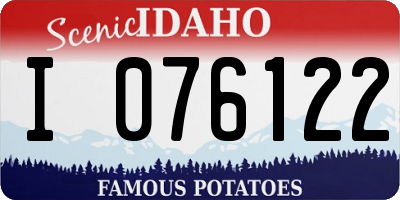 ID license plate I076122