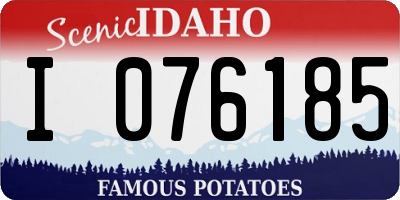ID license plate I076185