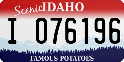 ID license plate I076196
