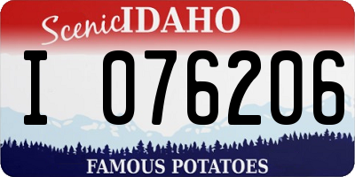 ID license plate I076206