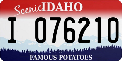 ID license plate I076210