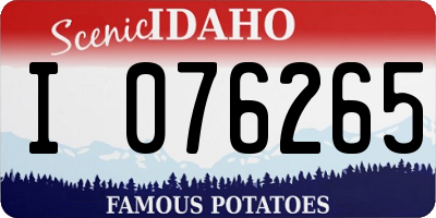 ID license plate I076265