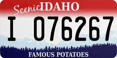 ID license plate I076267