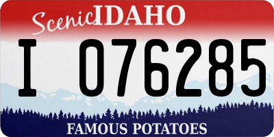 ID license plate I076285