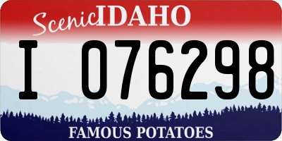 ID license plate I076298