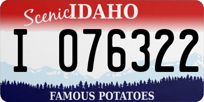 ID license plate I076322