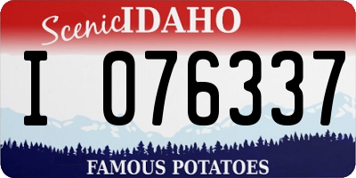 ID license plate I076337