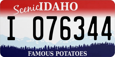 ID license plate I076344