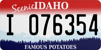 ID license plate I076354