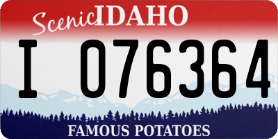 ID license plate I076364