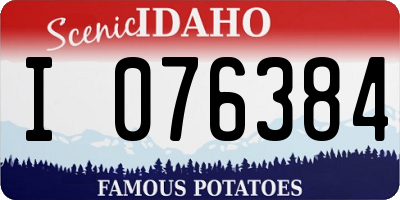 ID license plate I076384