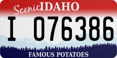 ID license plate I076386