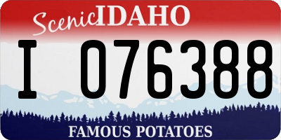 ID license plate I076388