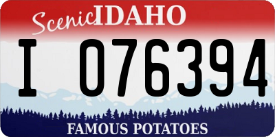 ID license plate I076394