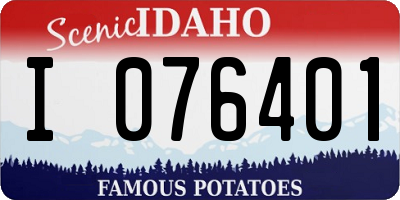 ID license plate I076401