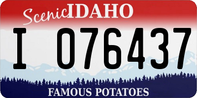 ID license plate I076437