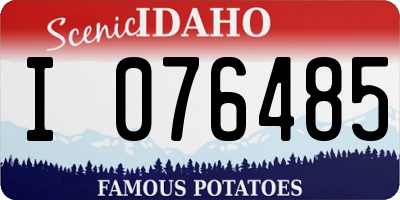 ID license plate I076485