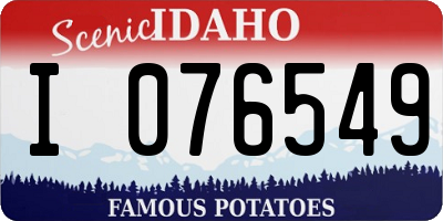 ID license plate I076549