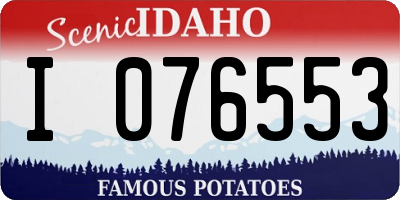 ID license plate I076553