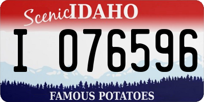 ID license plate I076596