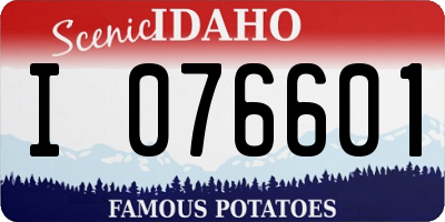 ID license plate I076601