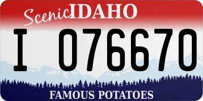 ID license plate I076670