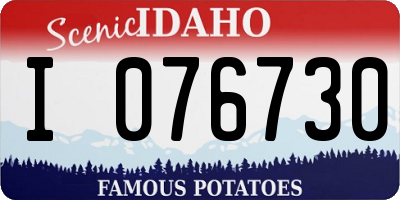 ID license plate I076730