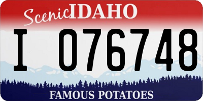 ID license plate I076748