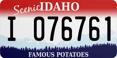 ID license plate I076761