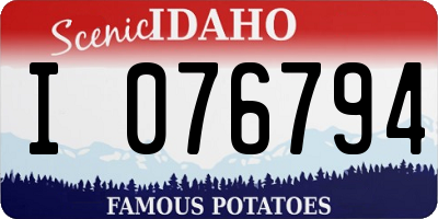 ID license plate I076794