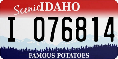 ID license plate I076814