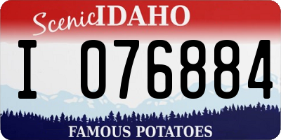 ID license plate I076884
