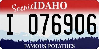 ID license plate I076906