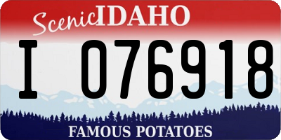 ID license plate I076918