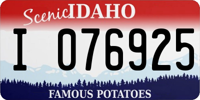 ID license plate I076925