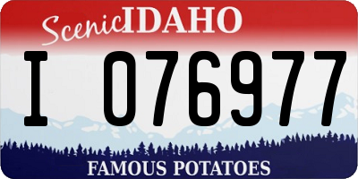 ID license plate I076977
