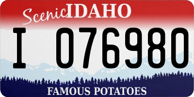 ID license plate I076980