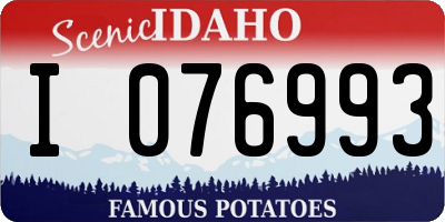 ID license plate I076993