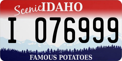 ID license plate I076999