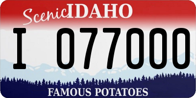 ID license plate I077000