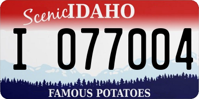 ID license plate I077004