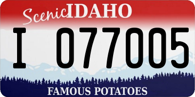 ID license plate I077005