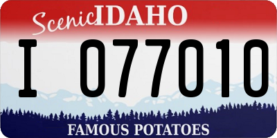 ID license plate I077010