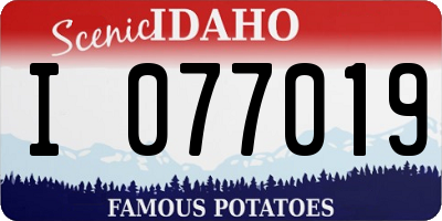 ID license plate I077019