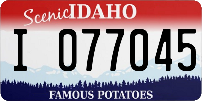 ID license plate I077045