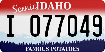 ID license plate I077049
