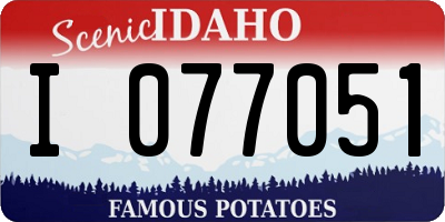 ID license plate I077051