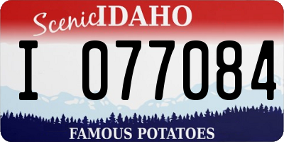ID license plate I077084